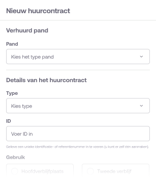 Huurovereenkomst aanmaken